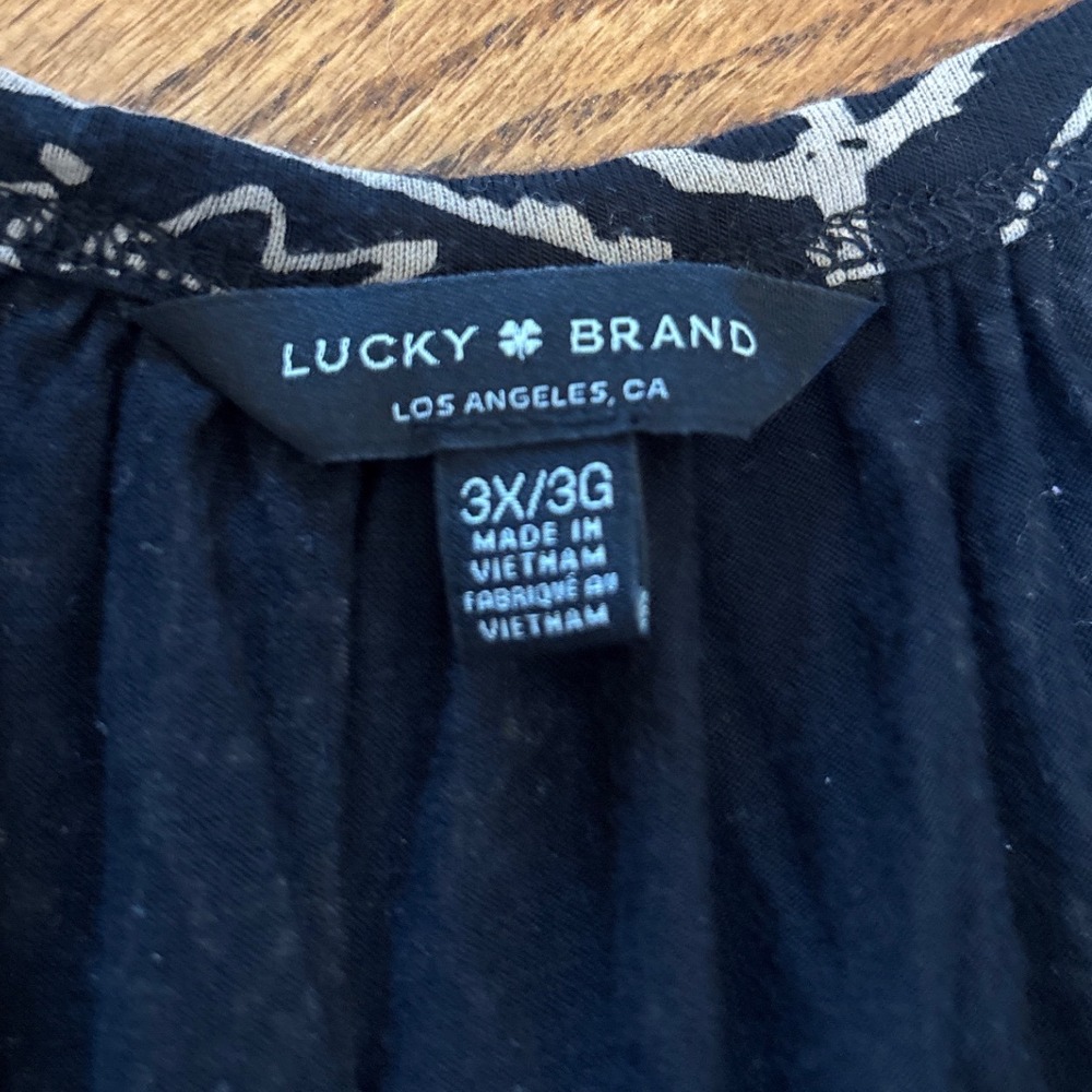 Lucky Brand Black Boho Top Size 3X - Picture 6 of 9
